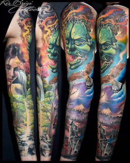 tattoo anani münchen sleeve farbe asian amazing beautiful tätowierer artist best Brigi