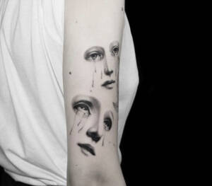 Tattoo Anansi Studio München Nastja black and white portraits faces