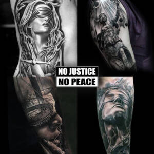 Tattoo Anansi Studio München Munich Haidhausen Anansi Chronicles Magazin Dirk Boris Roedel article Justitia no justice no peace black and grey realism